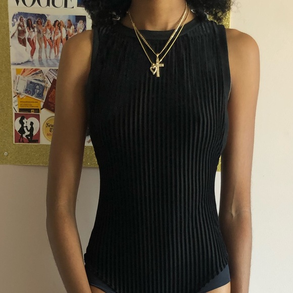 Two bodysuits one nude one black - Picture 3 of 4